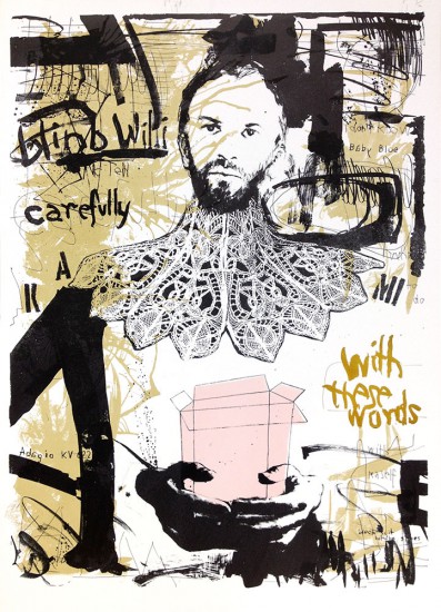Uważaj na słowa | litography | 95x65 cm