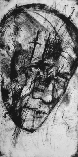 Autoportret | akwatinta, sucha igła | 200x100cm