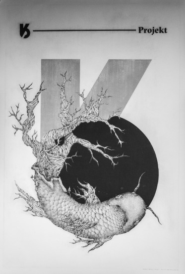 Koi tree | etching | 100x70cm